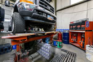 Interior space featuring a workshop area and concrete floors