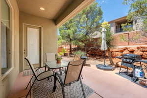 View of patio / terrace with fence and area for grilling