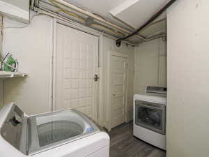 Unit 2 laundry, rear exit and additional storage