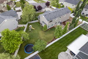 Aerial perspective of suburban area