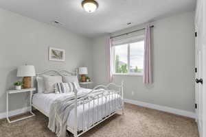 Bedroom featuring baseboards and carpet floors
