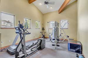 Club House Recreation and exercise room equipped with Eliptical, Cardio, Treadmill & Strength Resistance Exercise Equipment.