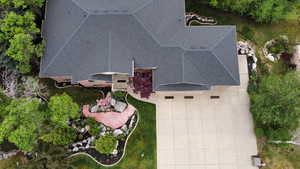 View from above of property