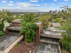 View of urban area featuring a mountain backdrop