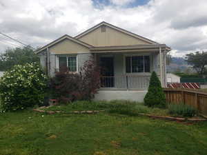 View of front of property featuring a porch