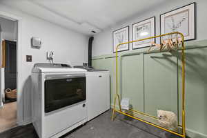 Large Laundry Room, accessible by basement or garage.