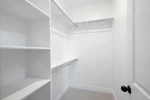 View of walk in closet