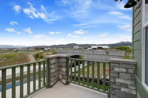 Balcony with a mountain view