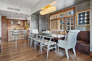 Dining room with wood finished floors