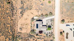 Bird's eye view of a desert landscape