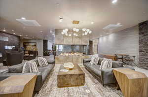 Community lobby featuring recessed lighting