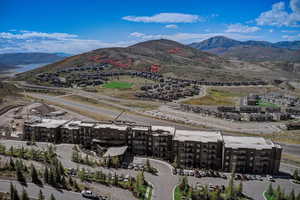Bird's eye view of a mountain backdrop