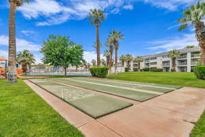 Surrounding community with shuffleboard
