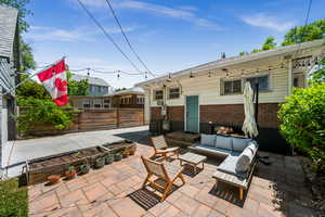 View of patio / terrace featuring a fenced backyard and an outdoor living space