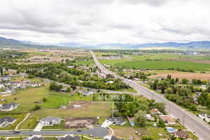 Drone / aerial view of a mountainous background