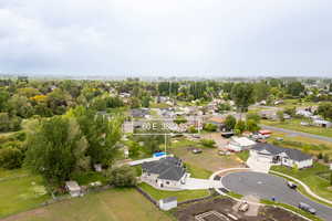 Aerial perspective of suburban area