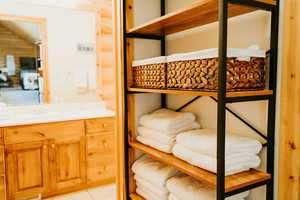 Storage area with a sink