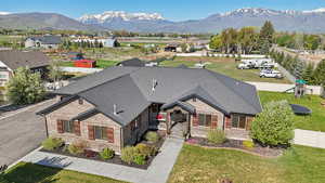 View of subject property featuring mountains