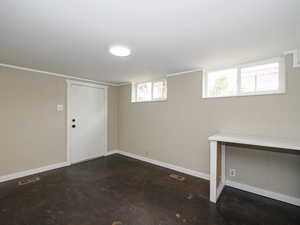 Below grade area with baseboards