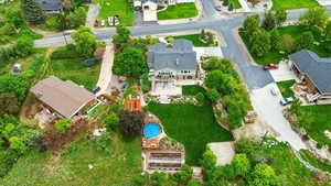 Aerial view of residential area
