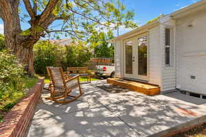 View of patio / terrace with french doors and fence