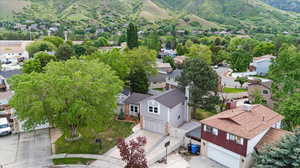 Aerial perspective of suburban area
