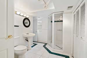 3/4 bathroom that services basement level 2