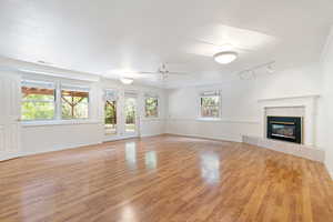 ballroom-style living room on "basement 1". Daylight basement with full walkout.