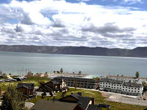 Water view with a mountainous background