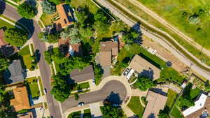 Aerial view of residential area