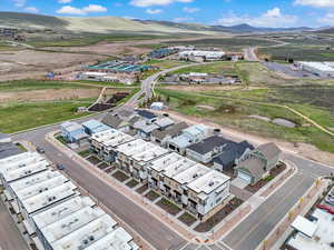 Drone / aerial view of a mountain backdrop