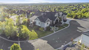 Aerial perspective of suburban area