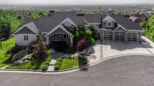 Aerial perspective of suburban area