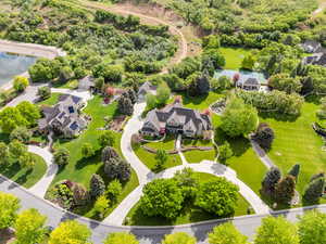 Aerial view of residential area