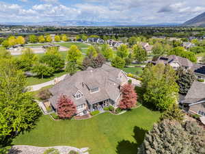 Aerial perspective of suburban area