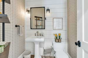 Bathroom featuring toilet and a sink