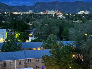 East stadium and mountain view.