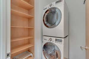 Laundry room with builtin siding.