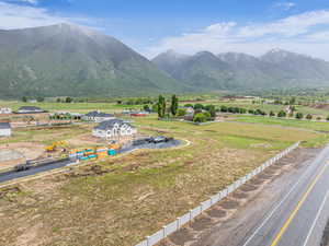 View of mountain background with rural landscape