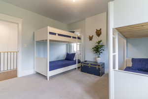 Bedroom featuring carpet