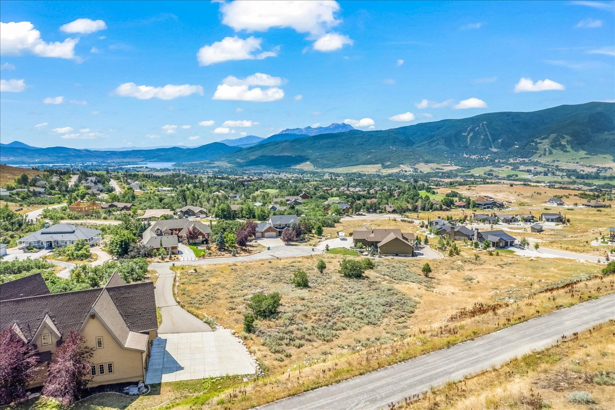 View of mountain background with nearby suburban area