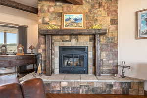 Detailed view of fireplace