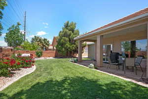 View of yard with a patio area