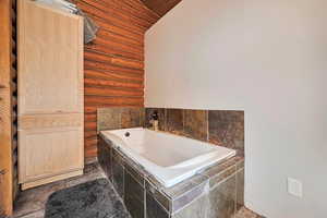 Spa tub in the primary bedroom