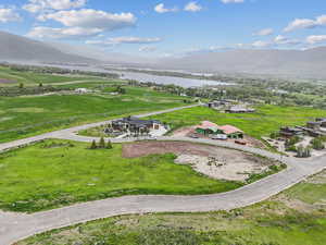 Drone / aerial view of a water and mountain view
