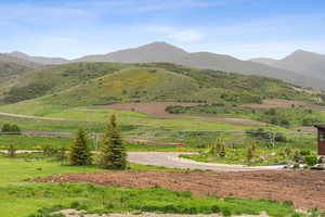 Mountain view with rural landscape