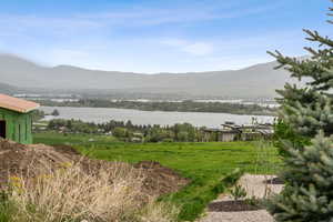 Mountain view with a large body of water