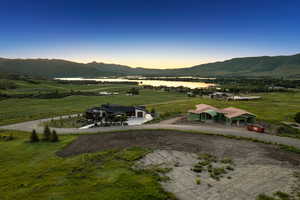 Mountain view with rural landscape