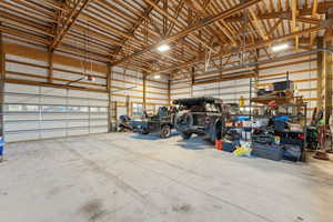 Roper Pole Barn | Conditioned Use | with a garage door opener