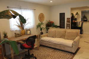 Office space with recessed lighting